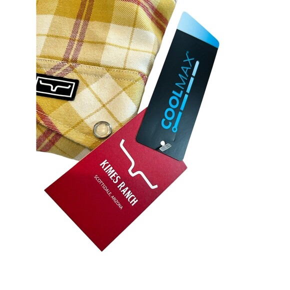 Kimes Ranch Flannel Western Shirt Womens NWT Sz S Gold Plaid Snap Button… - Picture 4 of 8